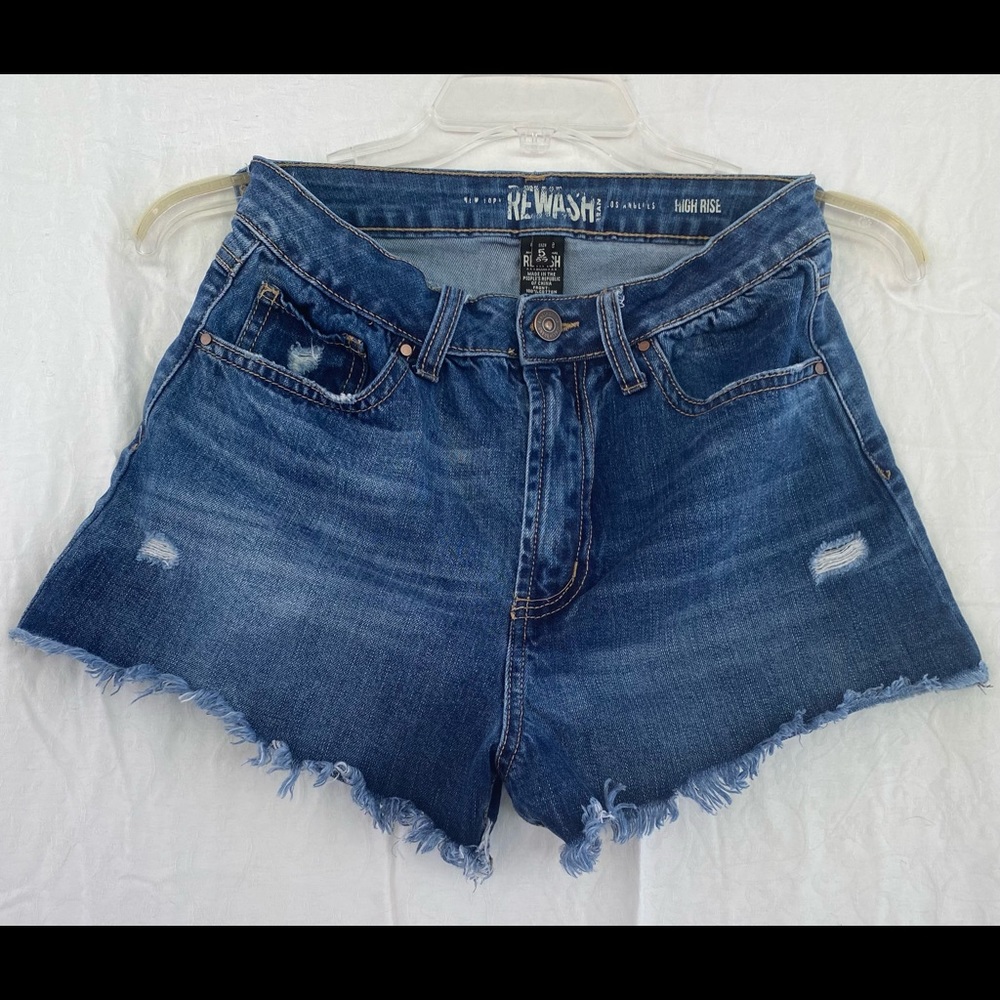 Rewash high-rise jean shorts